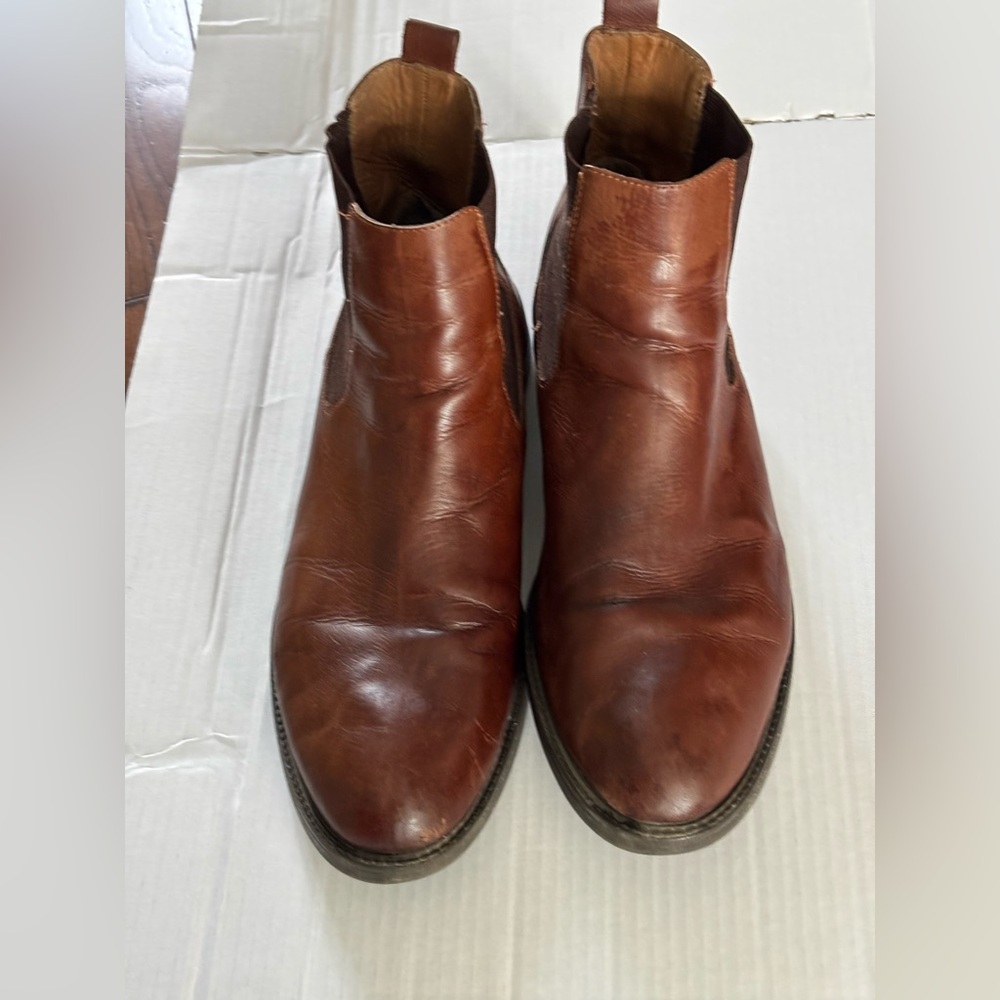 Steve Madden Men’s Tan Brown Leather Paige Chelsea Boots